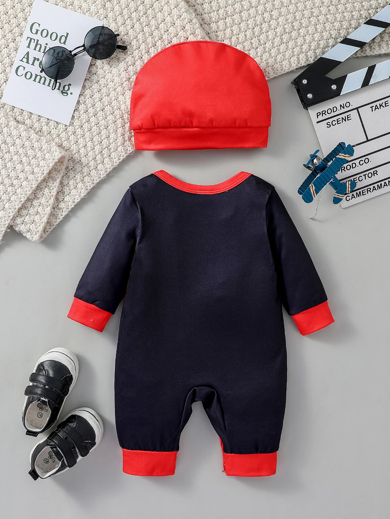 2Pcs Baby boys All Seasons long Sleeve Newborn Infant Rompers Onesie Cartoon spider Casual Daily Jumpsuit+Hat 2
