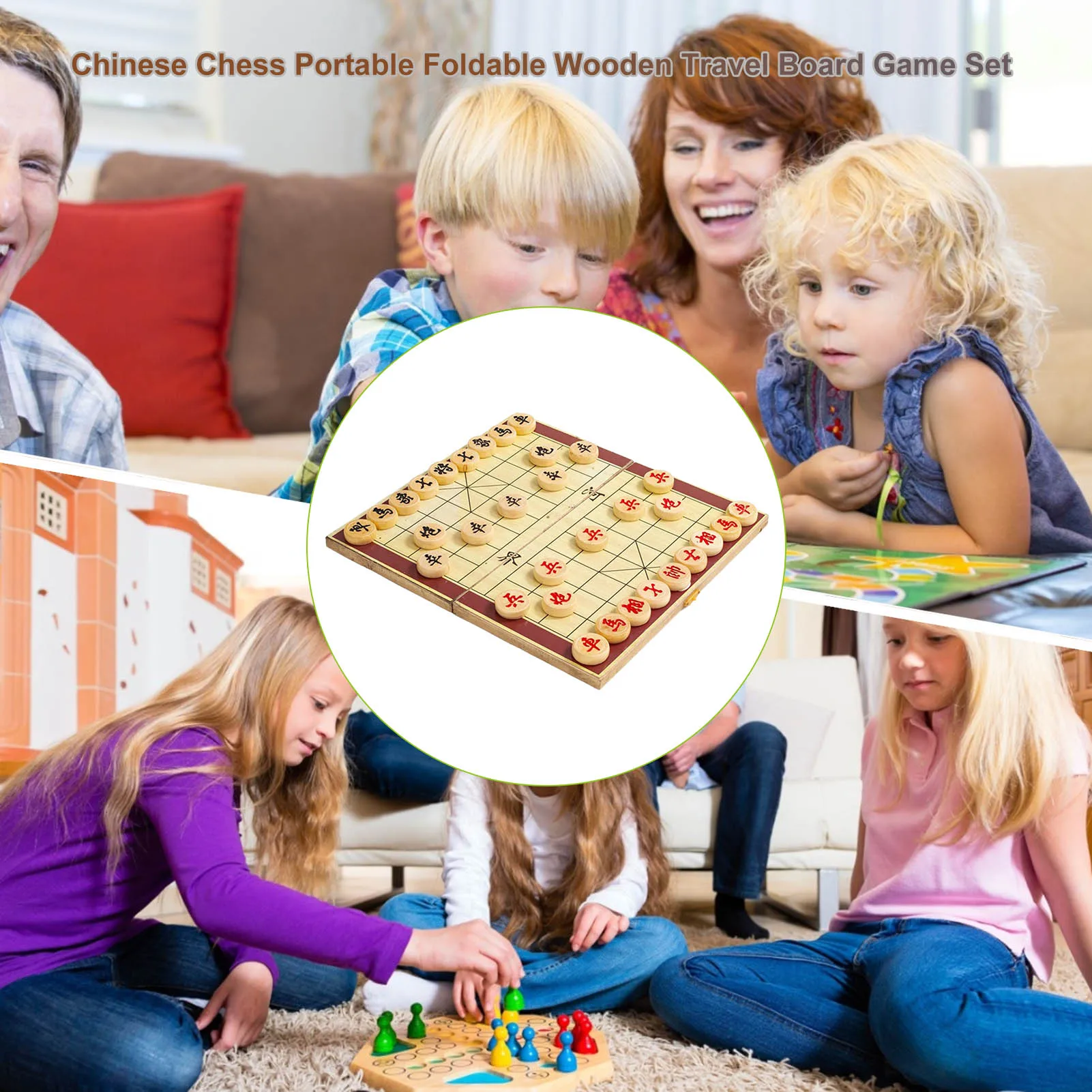 Chinese Chess Board Game Foldable Wooden 2 Player Board Games For Adults Chinese Chess Xiangqi Travel Game Set With Wooden Chess 4