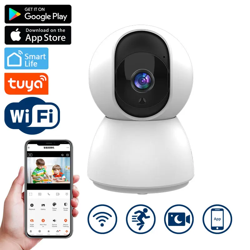 투야 스마트 라이프 앱, 2K 풀 HD, 4MP IP 카메라, 실내 자동 추적, 무선 보안, 홈 감시 경고, 베이비 모니터, CCTV