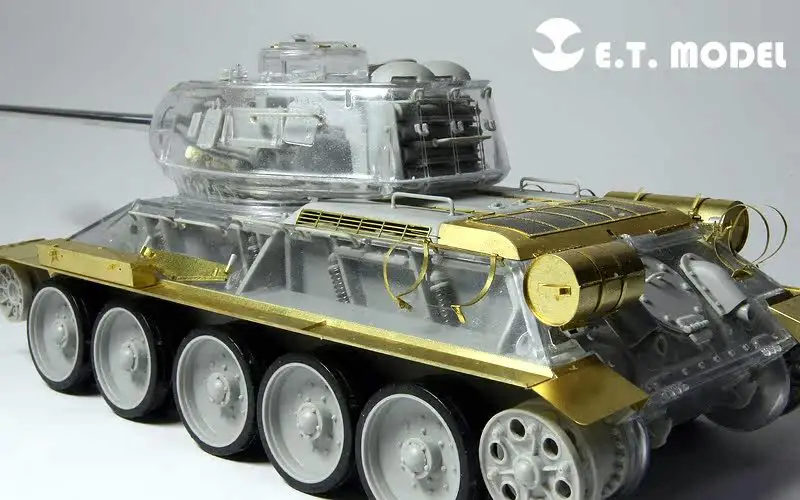 ETmodel 1/35 스케일 소련 T-34/85 탱크 기본 부품 및 펜더 디테일링 AFV CLUB 35S56용 포토에칭 업그레이드 부품