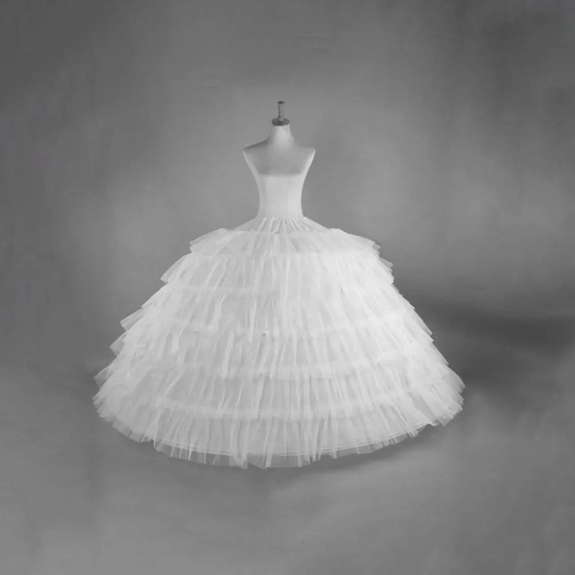 New 6 Hoops Big White Quinceanera Dress Petticoat Super Fluffy Crinoline Slip Underskirt For Wedding Ball Gown