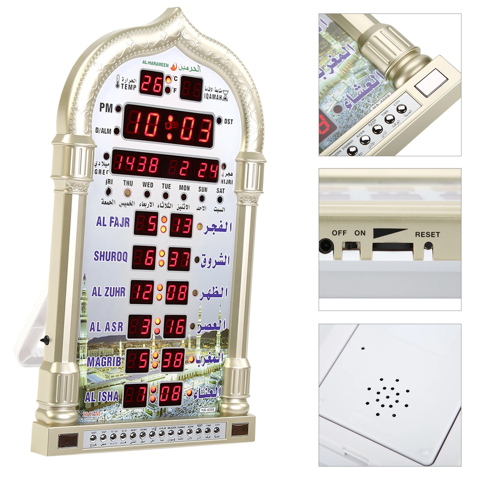 Clock Digital Clock Digital Islamic Clock Islamic Clock Wall Calendar Mosque Digital Islamic Clock Muslim Gift Alarm Azan Prayer 5