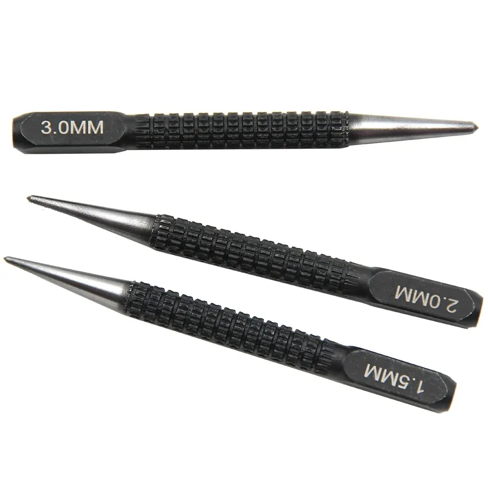 3-Piece Black Cylindrical Punching and Drilling Tool Set