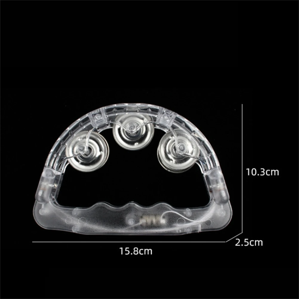 Handheld Light Up Tambourine Percussion LED Flashing Rattle Bell KTV Party Events Kids Sensory Musical Instrument 2 Random Color