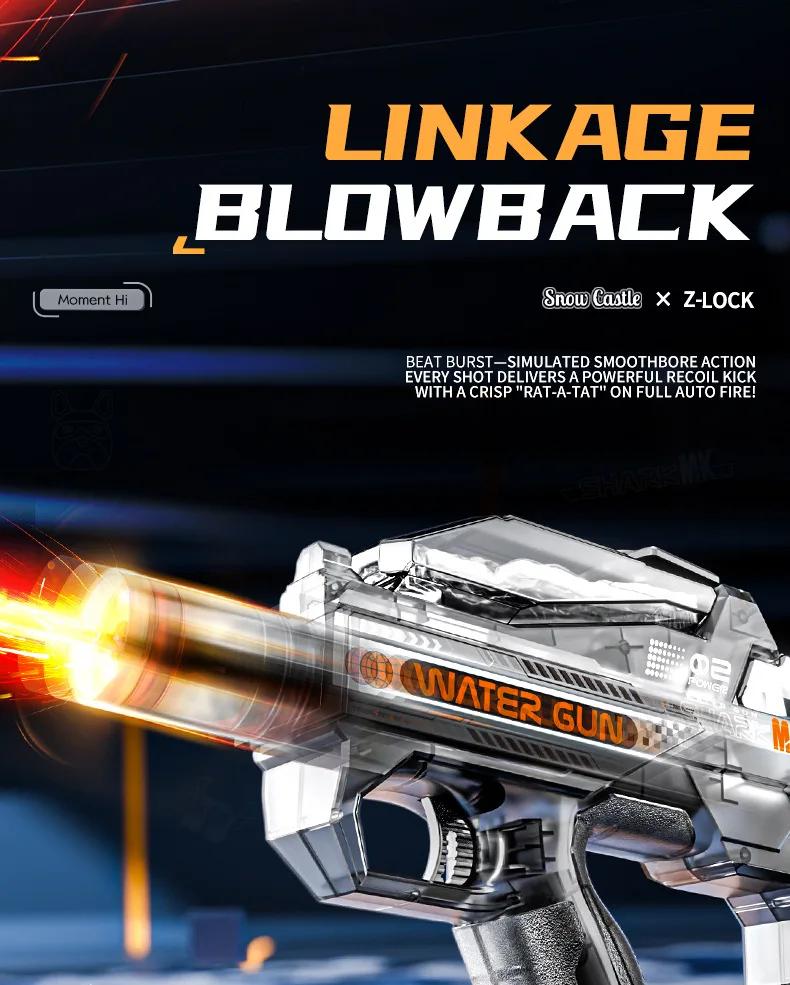 Electric Water Gun Fully Automatic Pistol With Led For Outdoor Play_voghion.com