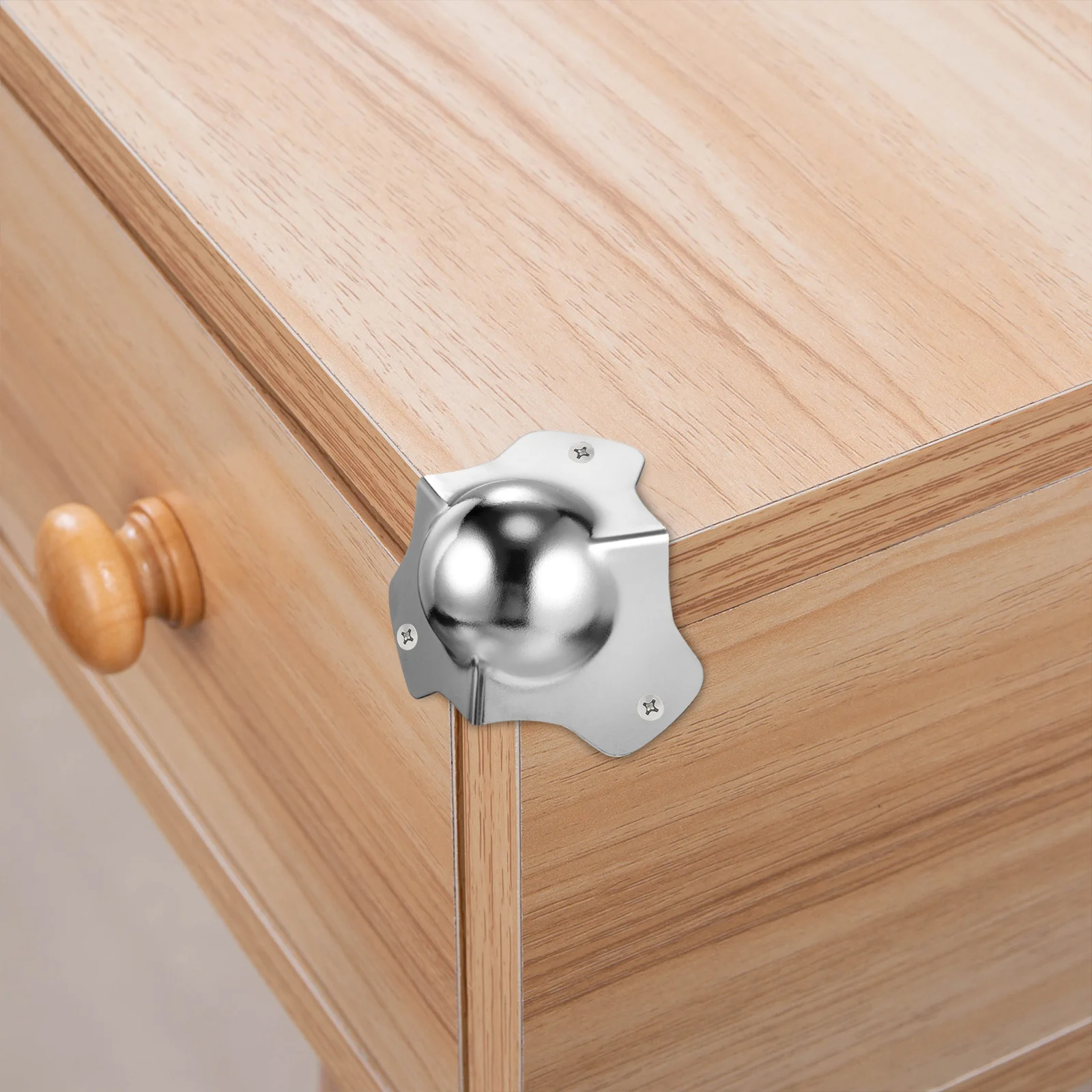 Furniture Corner Protector Furniture Hardware Angled Furniture Hardware 8 Pcs Metal Spherical Shockproof Corner Protectors Sturdy Iron Ball Edge Guards Flight Box Hardware Kit Metal Corner Protector