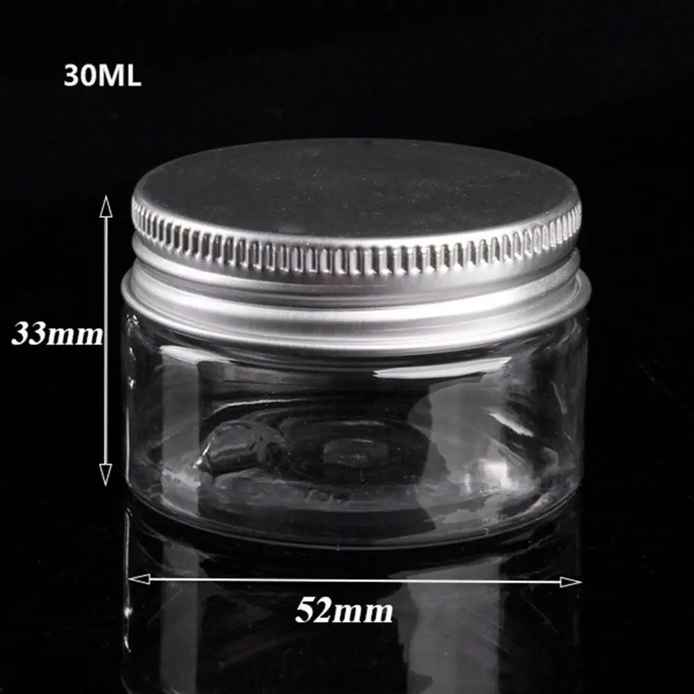 TTYSHIP® 100 Pz Vasetti Cosmetici, 3ml Contenitori Cosmetici Vuoti con 15 Mini Spatola e 105 Adesivi, Barattolini Plastica Piccoli con Tappo per Lozioni, Creme
