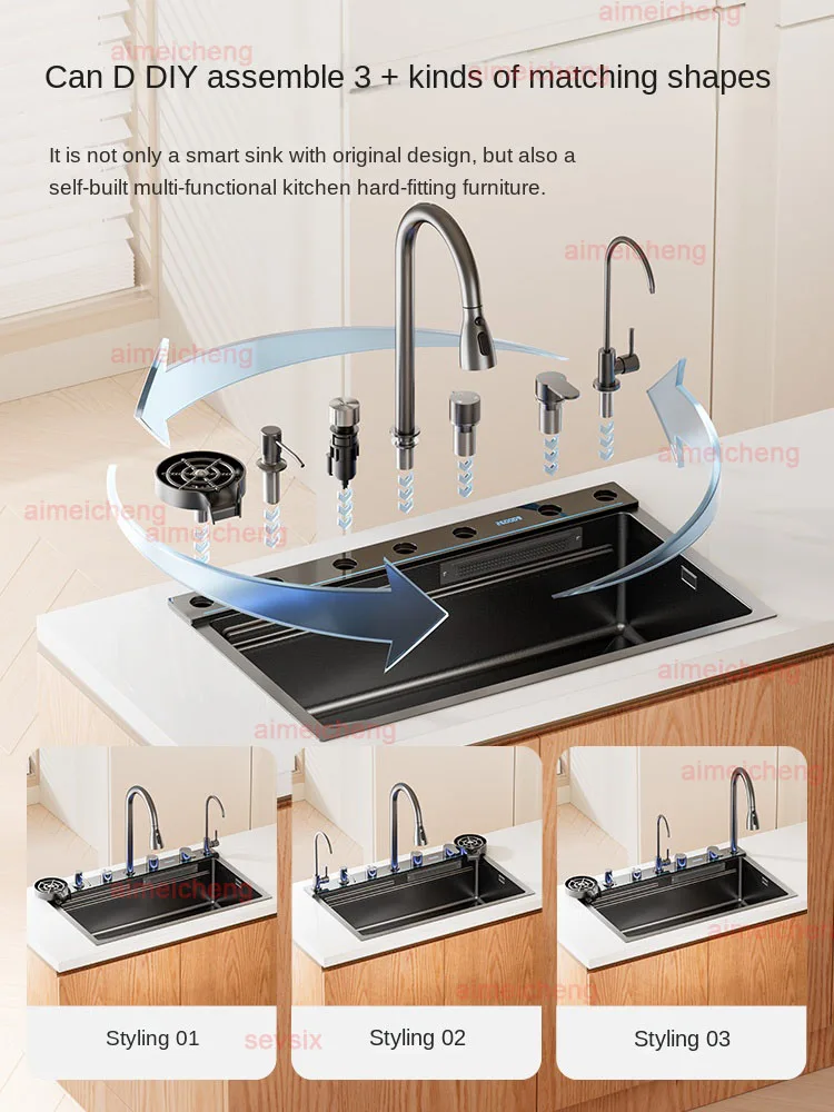 Neptune Star Whale Rain Vegetable Washing Basin Large Single Slot Thickened 304 Stainless Steel Sink Kitchen Household Dish Sink 4