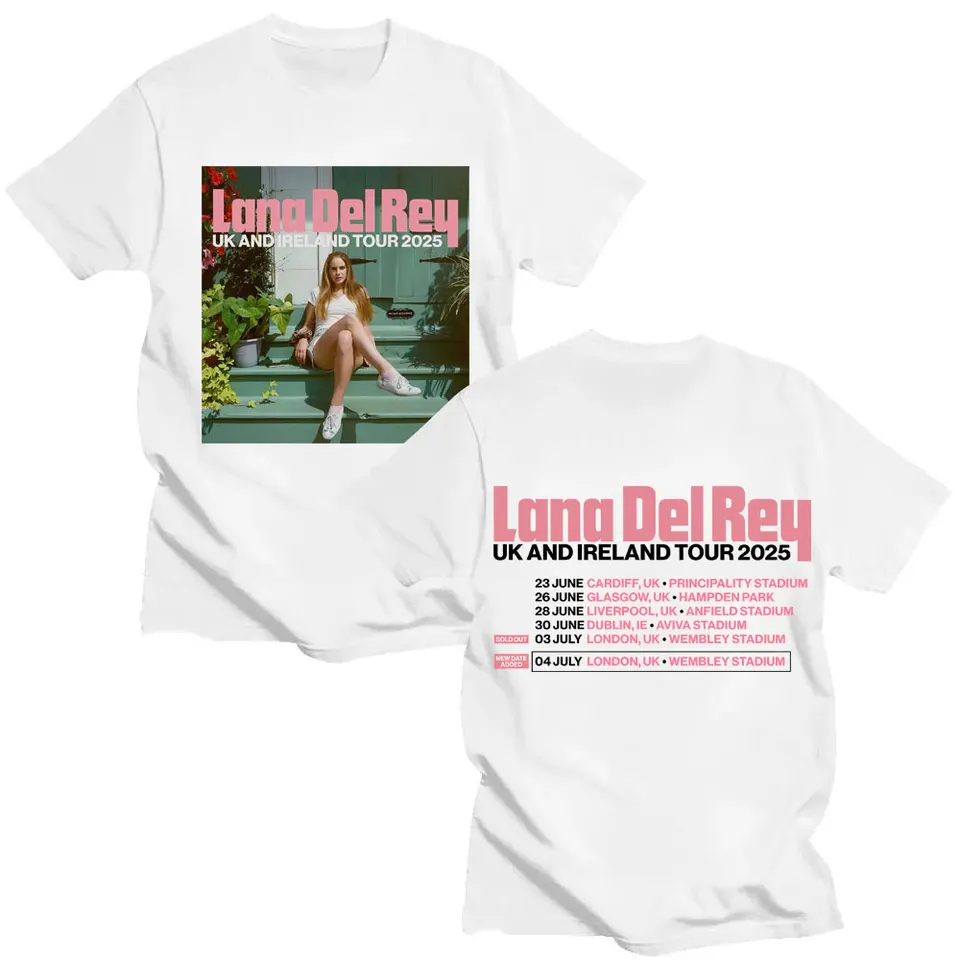 Lana Del Rey UK and Ireland Tour 2025 T Shirt Men Women Hip Hop