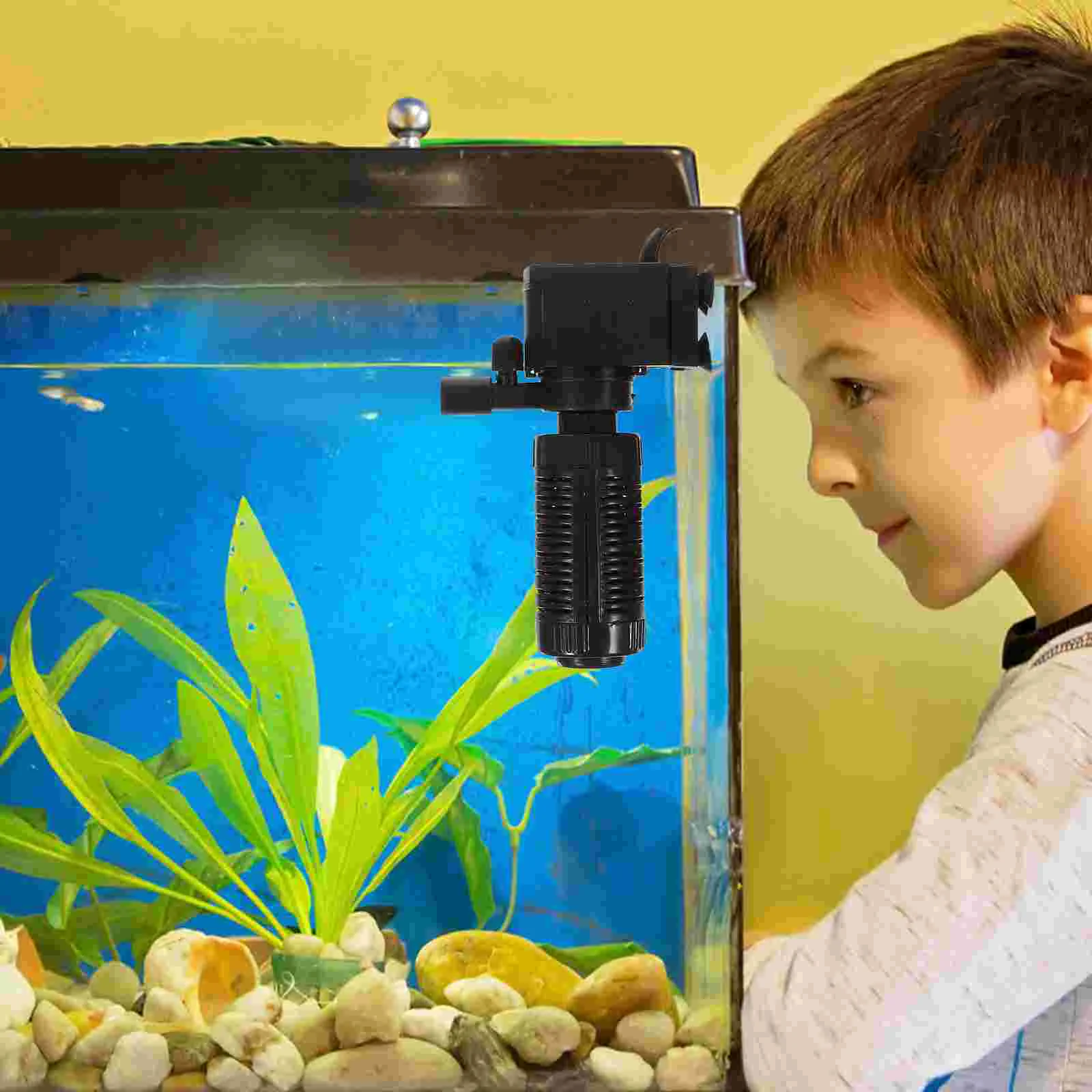 

Small Fish Tank Filter Household Aquarium Filter Aquarium Underwater Filter Aquarium Device(US Plug)