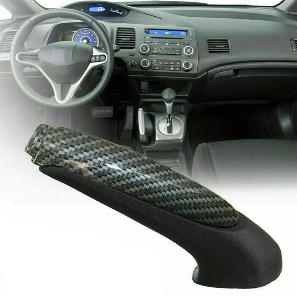 Carbon Fiber Hand Brake Trim Cover For Honda Civic Coupe Sedan 2006-2011 Handbrake Lever Knob Moulding Decal hand brake cover car interior accessories