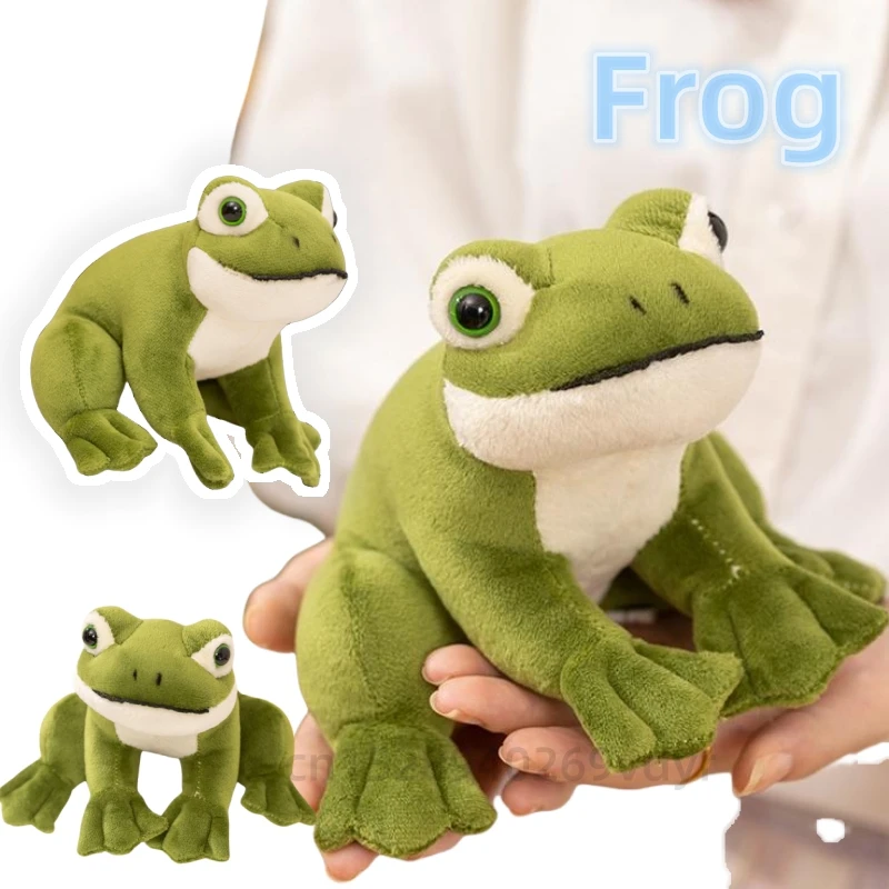 Mini Summer Frog Plush Toys 12cm Lifelike Big Eyes Frog Doll Soft Stuffed Palm Pets Office Desktop Companion Cute Kids Toys