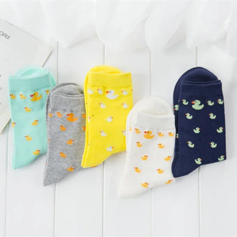 Cartoon Cute Animal Duck Pattened Short Socks Fashion Cute Women Funny Socks Female Casual Cotton Ankle Socks Harajuku Sox 5
