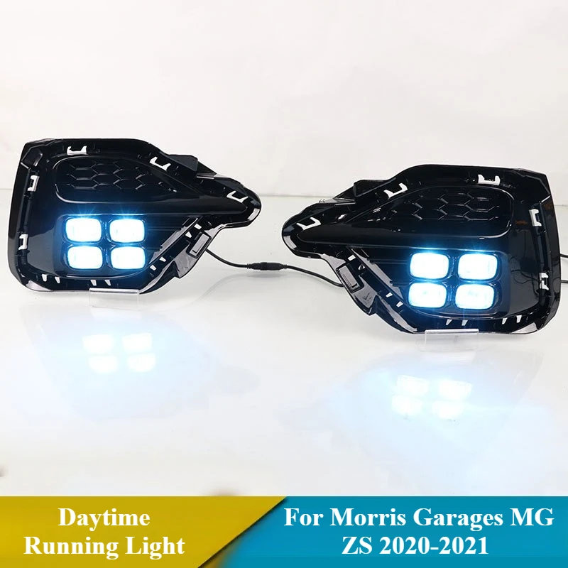 For Morris Garages MG ZS 2020-2021 Car Led Daytime Running Light DRL Yellow Dynamic Turn Signal Front Fog Lamp 12V Daylights detail image 5