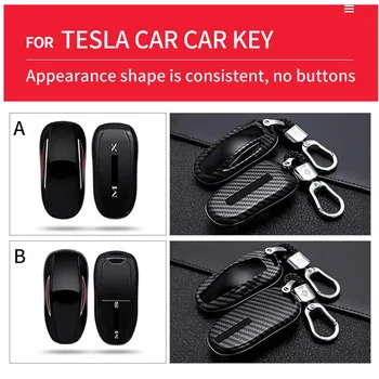 Custodia per chiave Auto in fibra di carbonio per Tesla Model X Y Model 3 S Holder telecomando Fob Shell portachiavi accessori Auto - Custodia per chiave Auto in fibra di carbonio per Tesla Model X Y Model 3