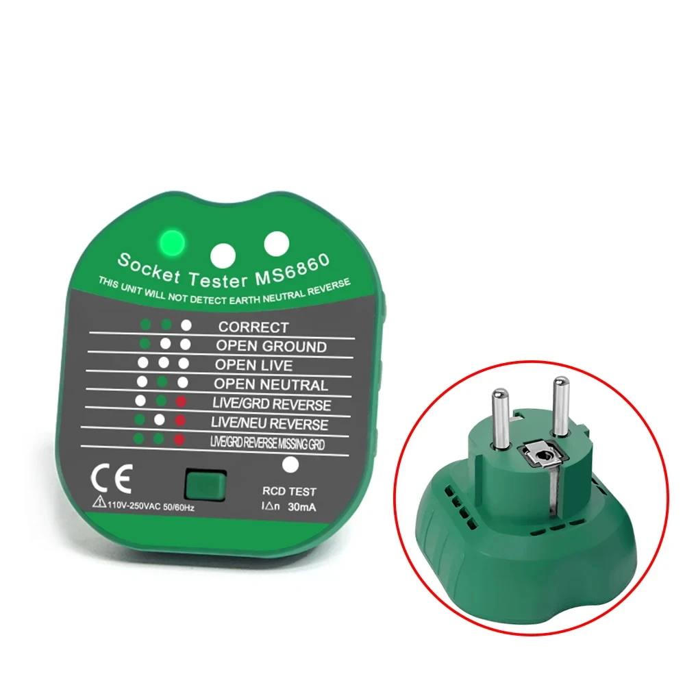 스마트 전압 감지기 콘센트 검사기, 소켓 검사기, RCD GFCI 테스트, NCV 라이브 중성선 테스트, EU 미국 플러그 계량기, 신제품