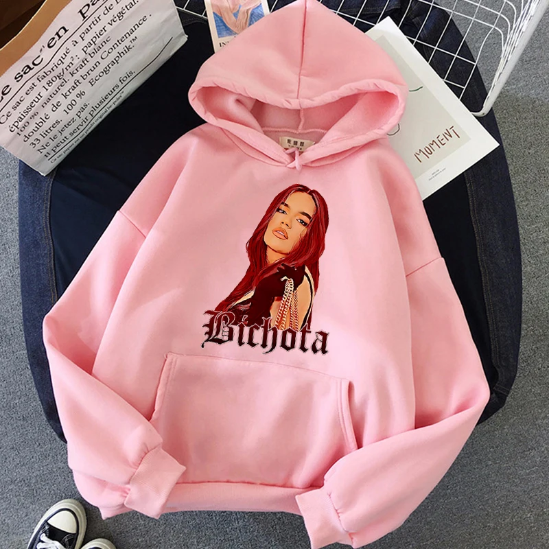 2023 New Hot Sale Women's Hoodie Karol G Bichota Music Singer Graphic Print femme hoodies Hip Hop 90s Girls' Sweatshirt Coat
