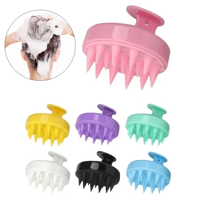 1pc Silicone Shampoo Brush Scalp Massage Comb Hair Washing Combs Head Body Massager Bath Shower Brushes Salon Hairdressing Tool