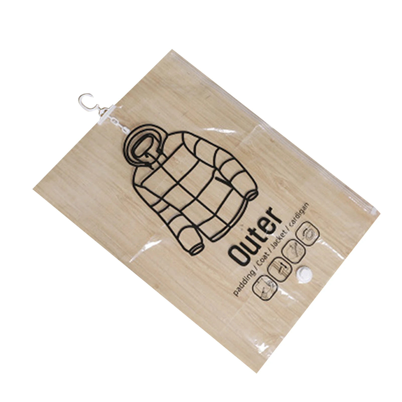 

Вакуумная компрессионная сумка для хранения с крючком, изготовленная из высококачественных толстых материалов PA и PE, герметичная и оснащена уплотнением