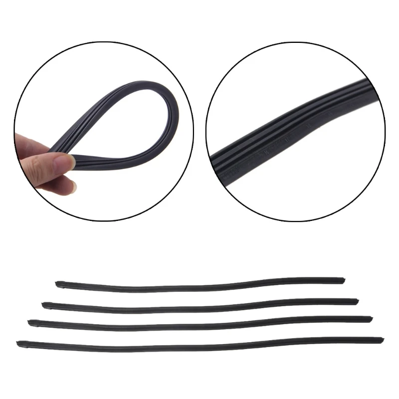 Universal Refill Rubber 8mm Frameless Wiper Blade Replace Black Rubber