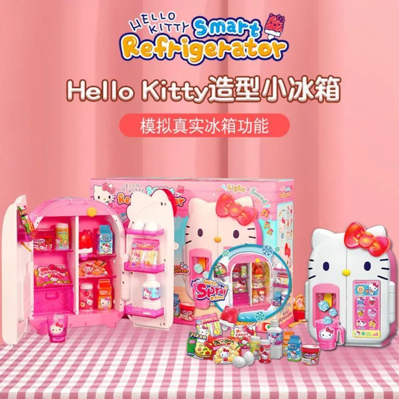 Sanrio Anime Hello Kitty Mini Refrigerator Kawaii Cute Cartoon Figure