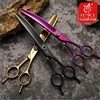 Fenice Professional JP440c 7 inch High quality Pet dog Grooming Scissors Curved thinning Shears Chunker Thinner Scissors 4