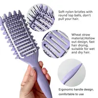 Brosse de coiffure 3 en 1 pour boucles, brosse à cheveux démêlante ajourée, peigne à cheveux emmêlé, façonnant la définition des boucles, outils de coiffure 2