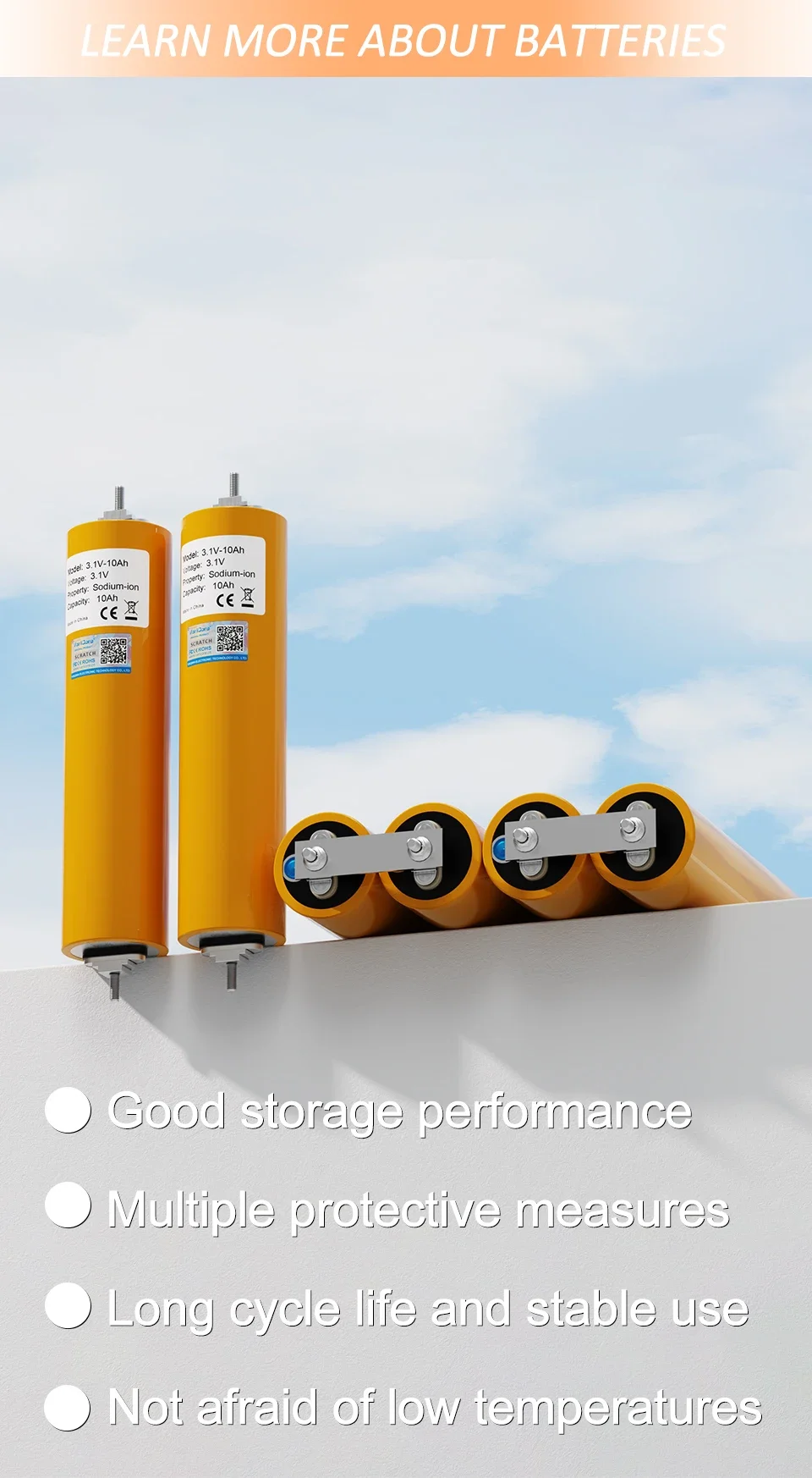 3.1V 10Ah Sodium-Ion battery 20c Resistant to Low,high Temperature DIY 12V 4s In