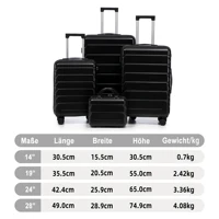 Ensemble de valises HOUSE SPOLE ABS avec serrure à combinaison et roulettes pivotantes à 360 degrés, avec trousse de toilette 4
