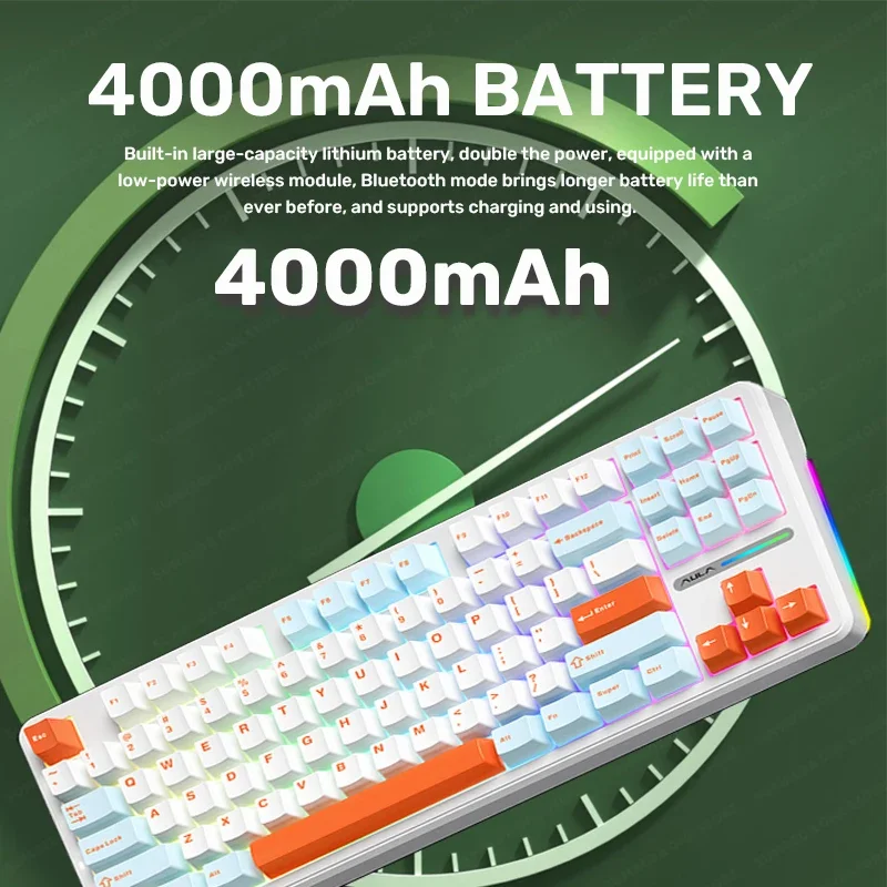 Pro Teclado Mecânico sem Fio para Jogos 87 Chaves Bluetooth 2.4g com Fio Rgb Hotswap Gamer sem Contato Aula-f87 - Imagem 4