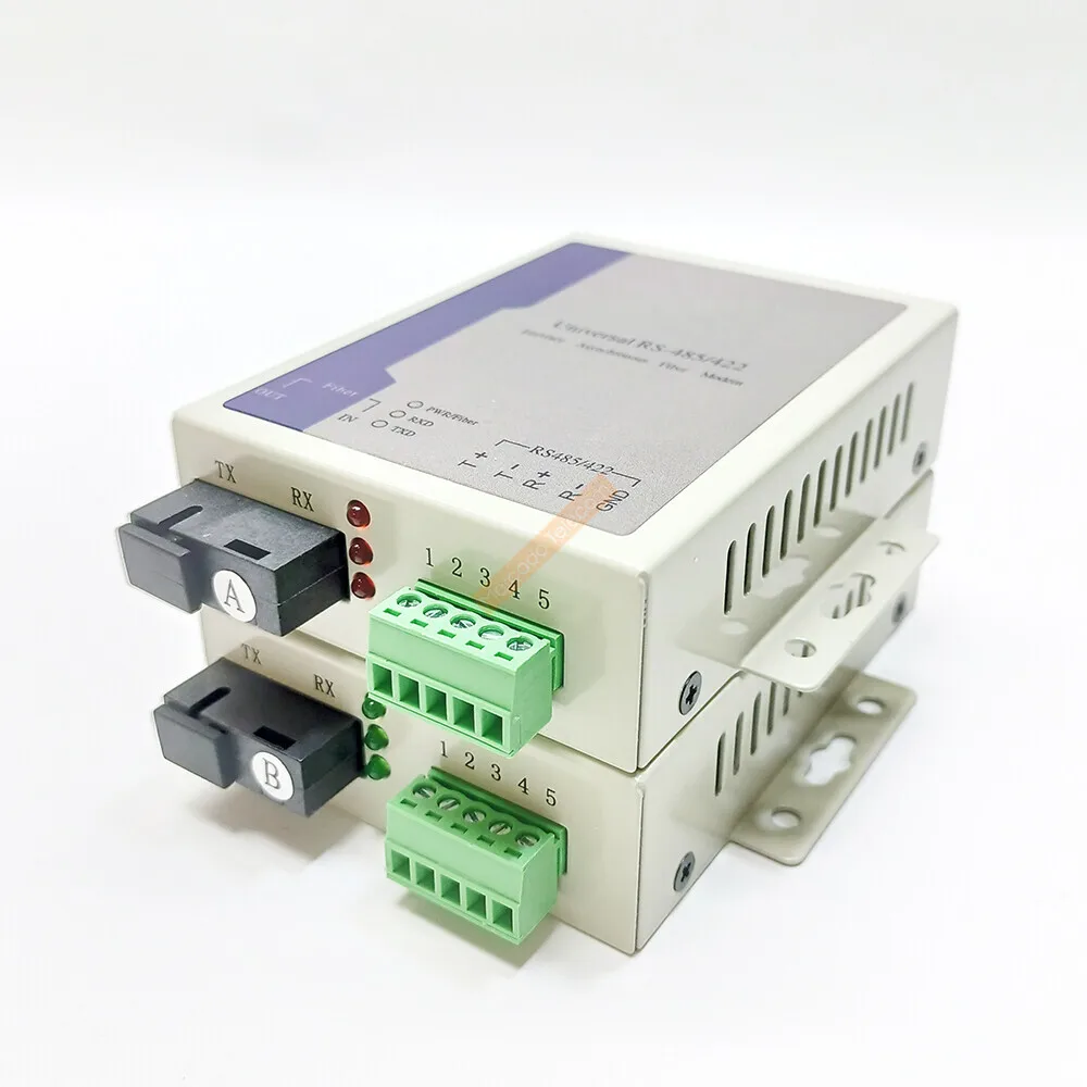 1 pair SC Bidirectional 485 Bidirectional Data Optical Fiber Media Converter Fiber Transceiver X1 Route RS485 Optic Transceiver