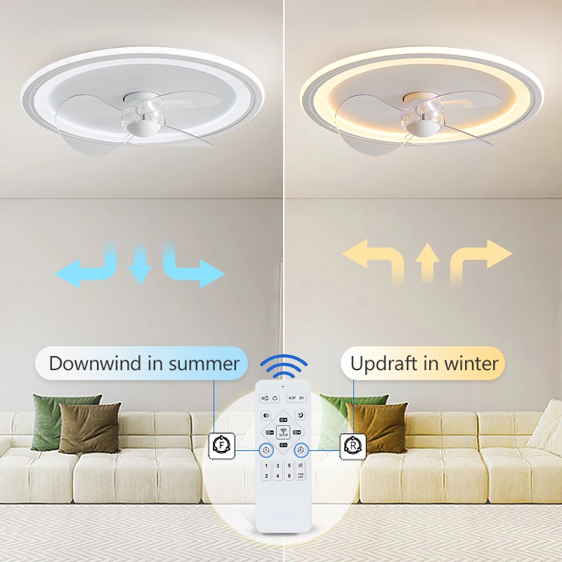 Smart Ceiling Fans With Lights Remote Control Dimming Bedroom Decor Ventilator Lamp 30W 36W all Copper Motor Silent Ceiling Fans