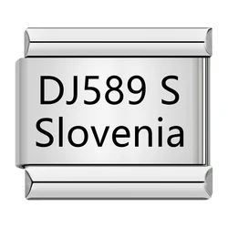 Hapiship Daisy Fashion National Flag Charm Stainless Steel Bracelet Jewelry (DJ589 S Slovenia)