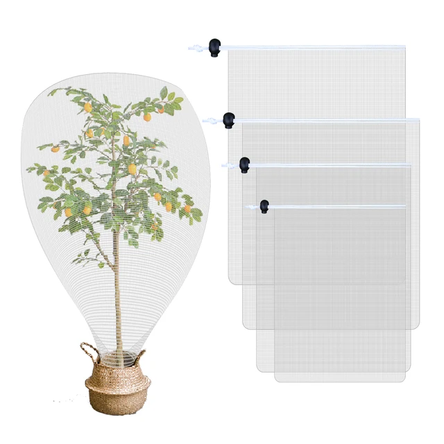 Plant Mesh Cover Breathable Drawstring Fruit Tree Netting Bag Vegetable Crop Protection Bag Anti-Bird Pest Control Plant Barrier 5