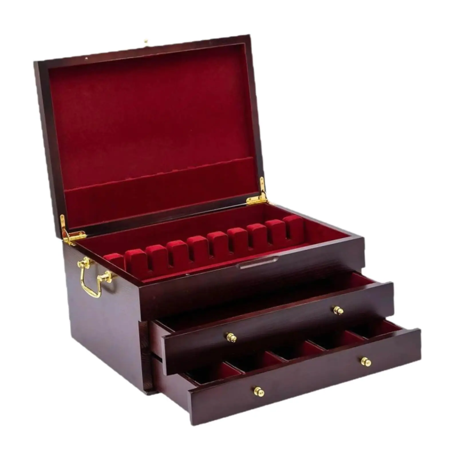 Silverware Storage Box Utensil Case Gifts Felt Lined Versatile with Lid Organizer Flatware Storage Box for Restaurant Home