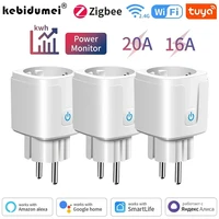 Tuya WiFi/Zigbee Smart Plug Socket EU 16A/20A With Power Monitor Timing Function Voice Control Works With Alexa GoogleHome