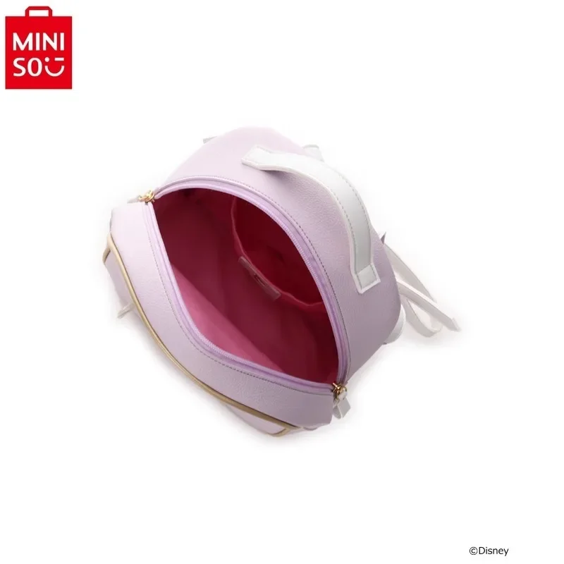 MINISO Disney Long Hair Princess Aladdin Backpack Women's Fashion High Quality PU Sweet and Fresh Versatile Student Storage Bag