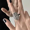 Retro Swirl Distortion Ring Silver Color Punk Gothic Open Ring For Men Women Handmade Unisex Designer Jewelry Accessories Gift 6
