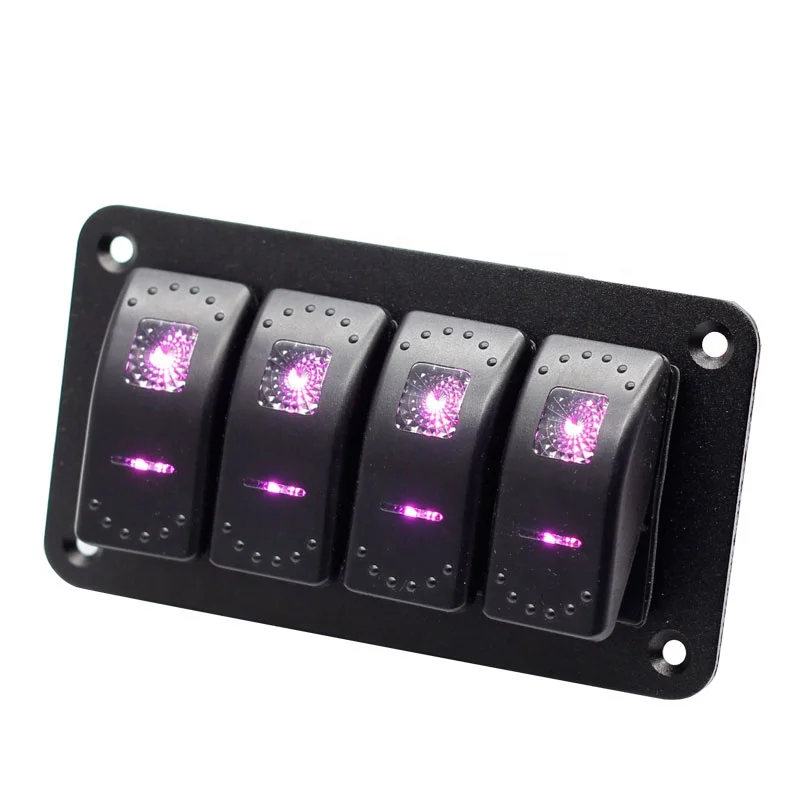 

4 Gang Rocker Switch Panel 5 Pin ON/Off Pre-Wired Toggle Switch for Automotive Car Marine Boat RV