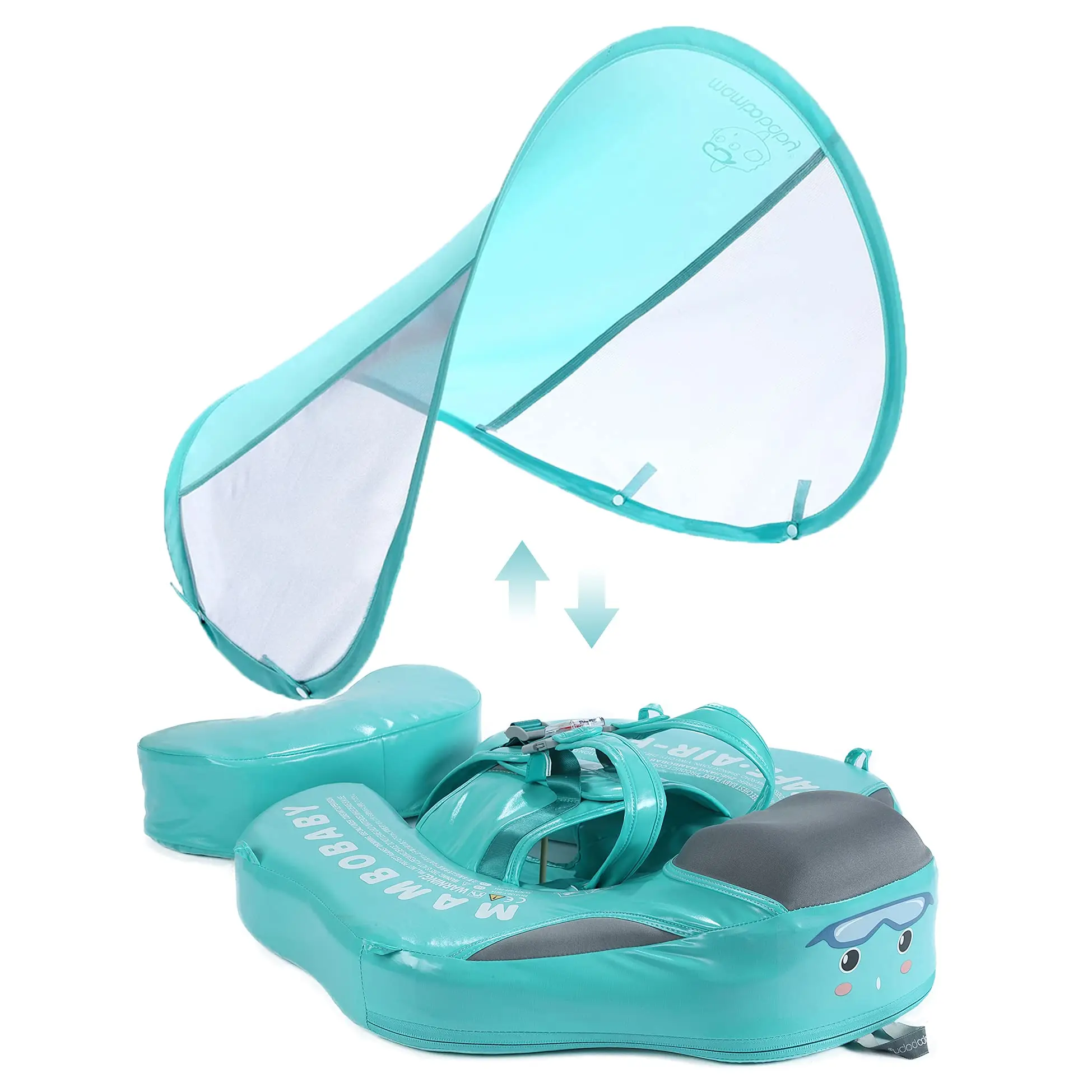 Baby Swimming Float Seat with Canopy Sunshade Inflatable Infant Safety for Pool Beach Swim Floaties Ring Accessories Summer Toy 6