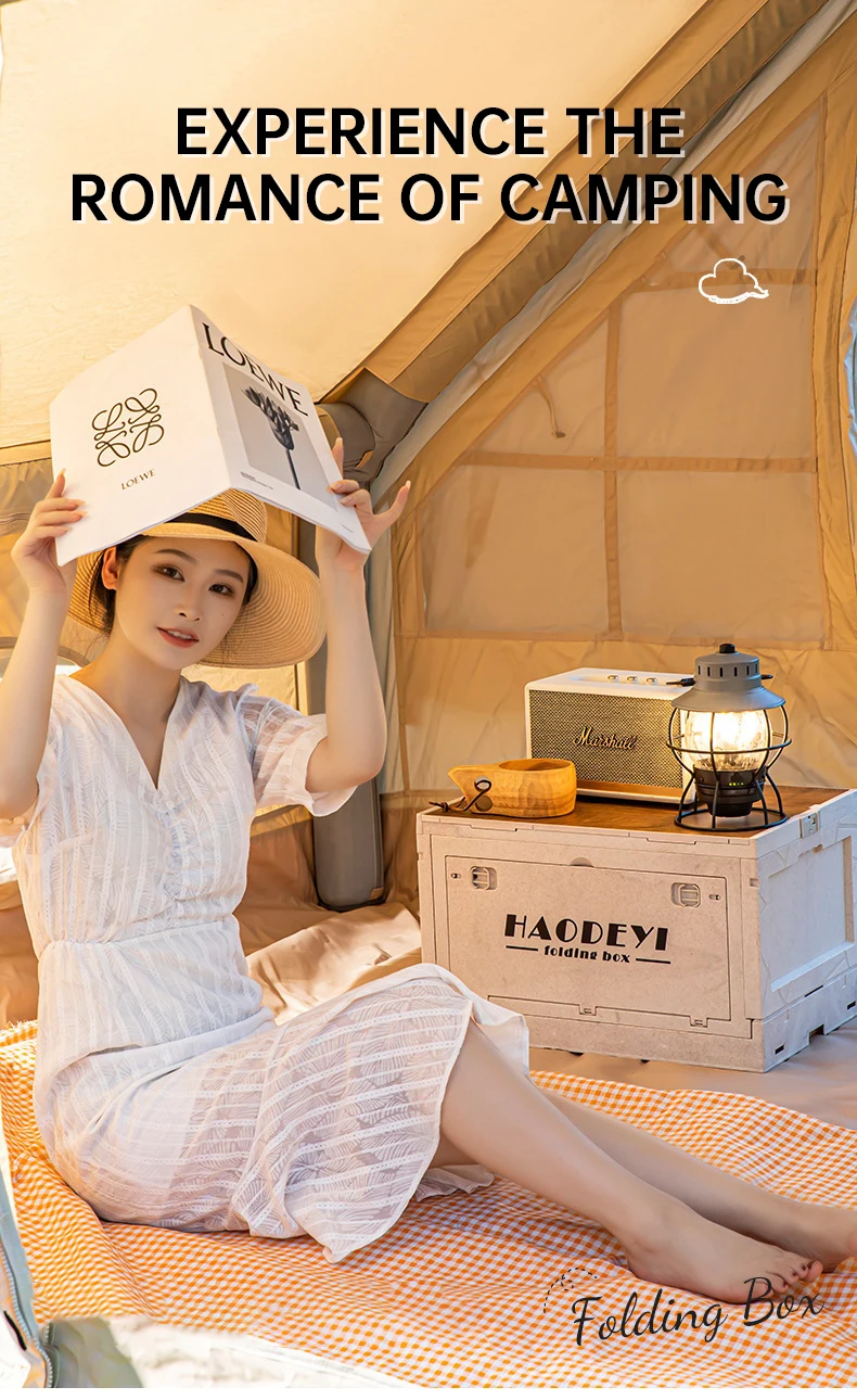 Description Picture 2 of itemOutdoor Folding Storage Box, Large Capacity 50L Storage Box, Double Cover Thickened Camping Picnic Table, Car Storage Cabinet