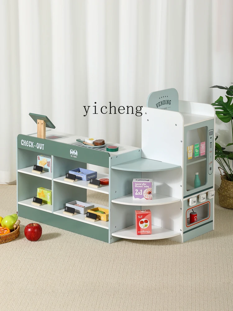 Tqh Kindergarten Scene Simulation Small Supermarket Wooden Toys 3-6 Years Old Children's Amusement Park Corner 3
