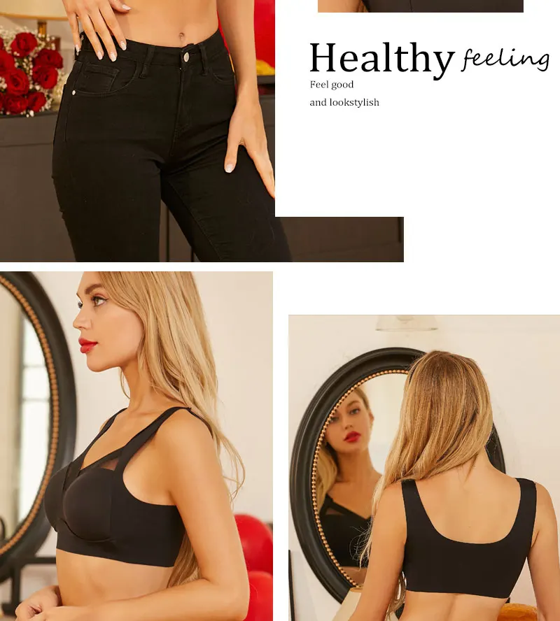 3 Teile/satz Sexy Spitze Plus Größe Sport Bh Für Frauen Nahtlose Einfarbig Push-Up Unterwäsche Neue Gemütliche Atmungsaktive Draht freies Büstenhalter – Detail 16