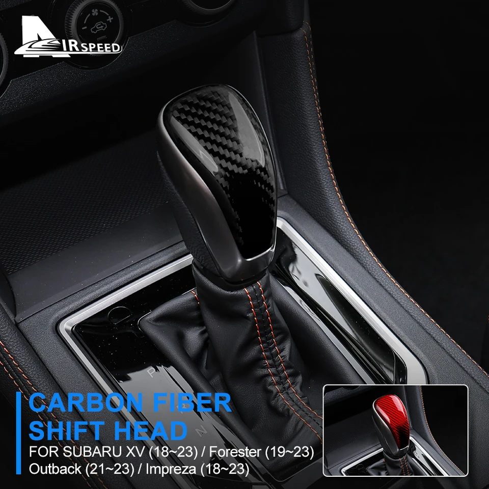 thumbnail image 2 of Carbon Fiber Gear Shift Knob Cover For Subaru Forester, Outback, Crosstrek, Impreza, XV (2017-2024, Automatic) 2 of 13
