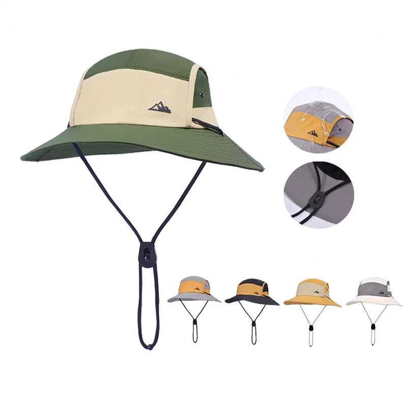 소년을위한 여름 어린이 양동이 모자 소녀 큰 고리 어부 모자 빠른 건조 방수 태양 모자 야외 사이클링 선 스크린 모자