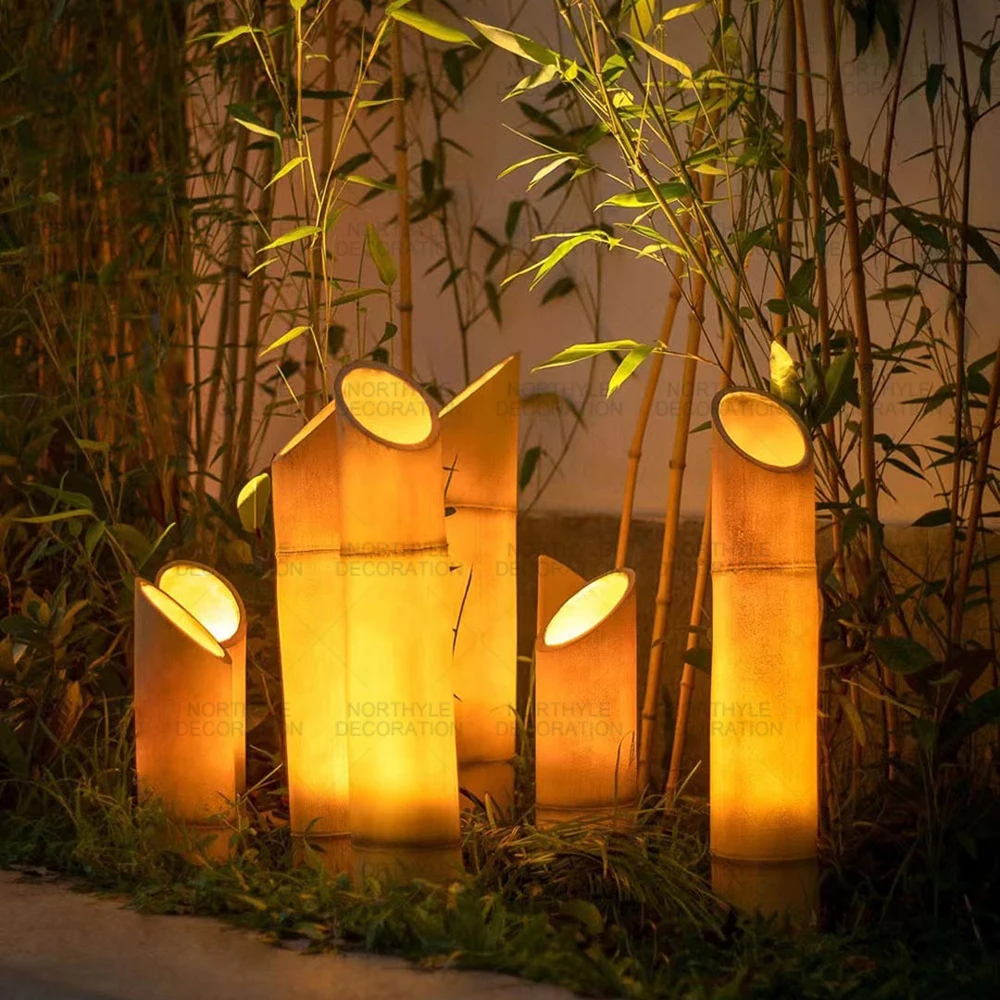 Fiberglass Bamboo Garden Decoration Lamp Outdoor Led Landscape Lighting For Home Shopping Mall Yard shopping mall price tag display stand supermarket price display stand supermarket accessory