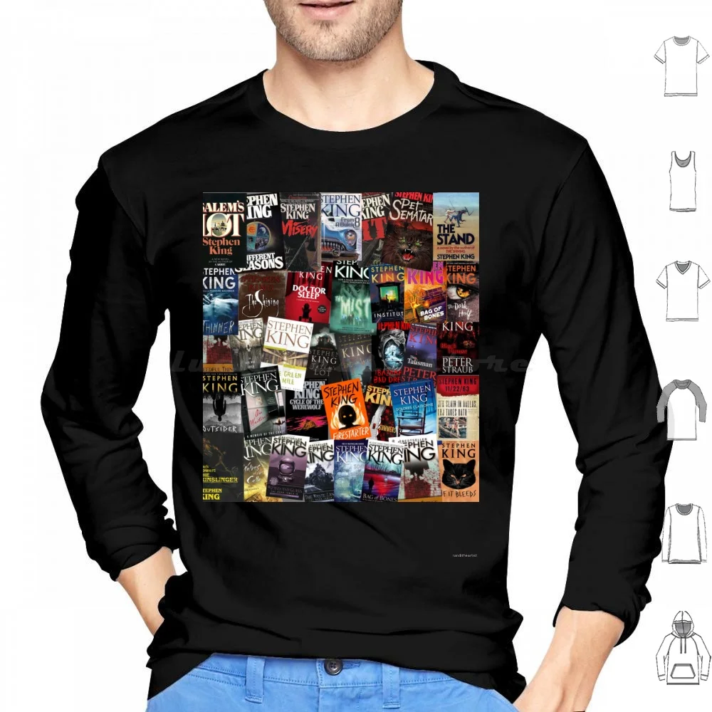 Stephen King Book Covers , Horror Bookworm Hoodies Manica Lunga Stephen King Book Covers Stephen King Horror