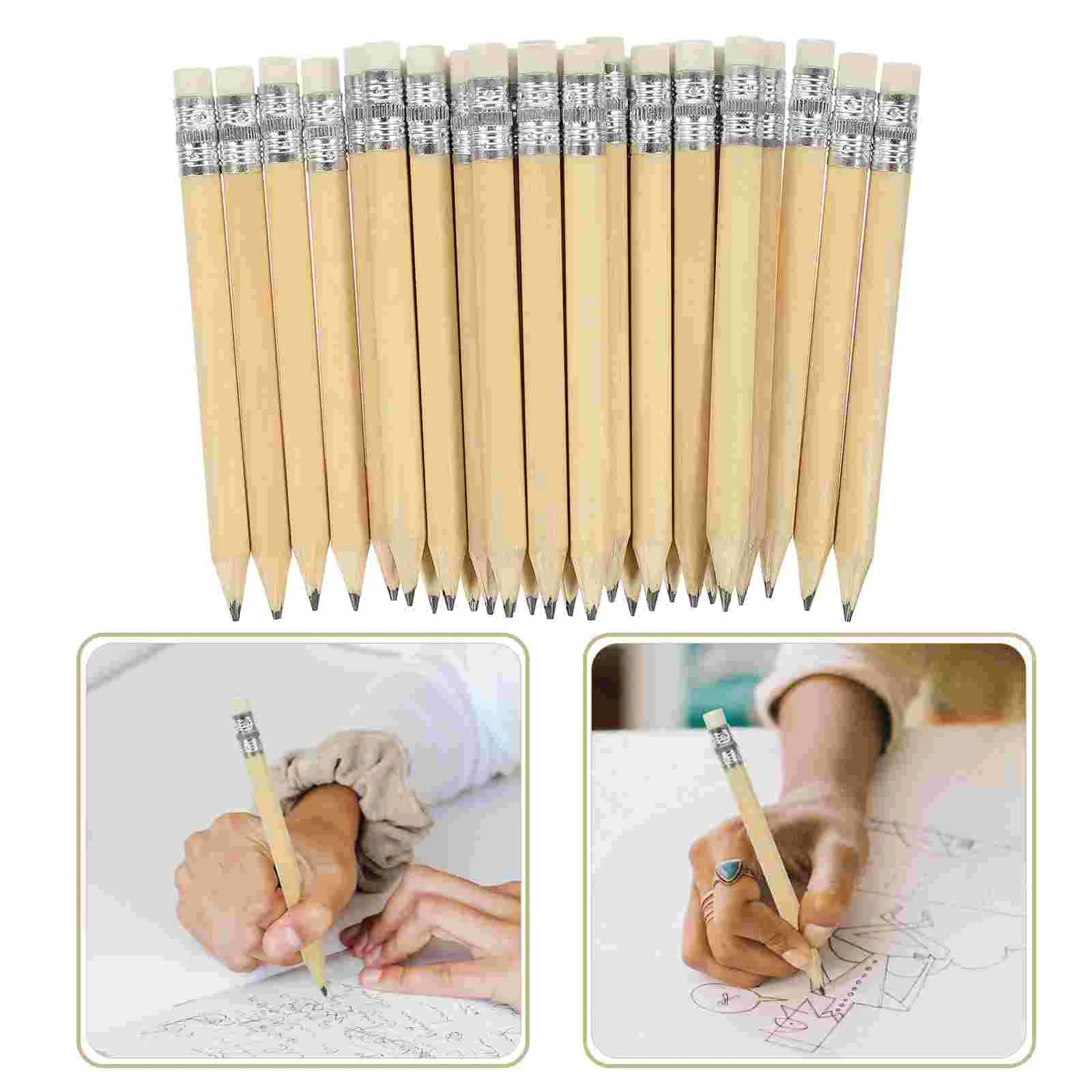 Kids Short Writing Triangular Erasable Wooden Mini Triangle Half Stationery Erasers Drawing Grip Fat Eraser Wood Sharpened chinese calligraphy rice paper small regular script half ripe xuan paper buddhist yellow calligraphy writing painting xuan paper