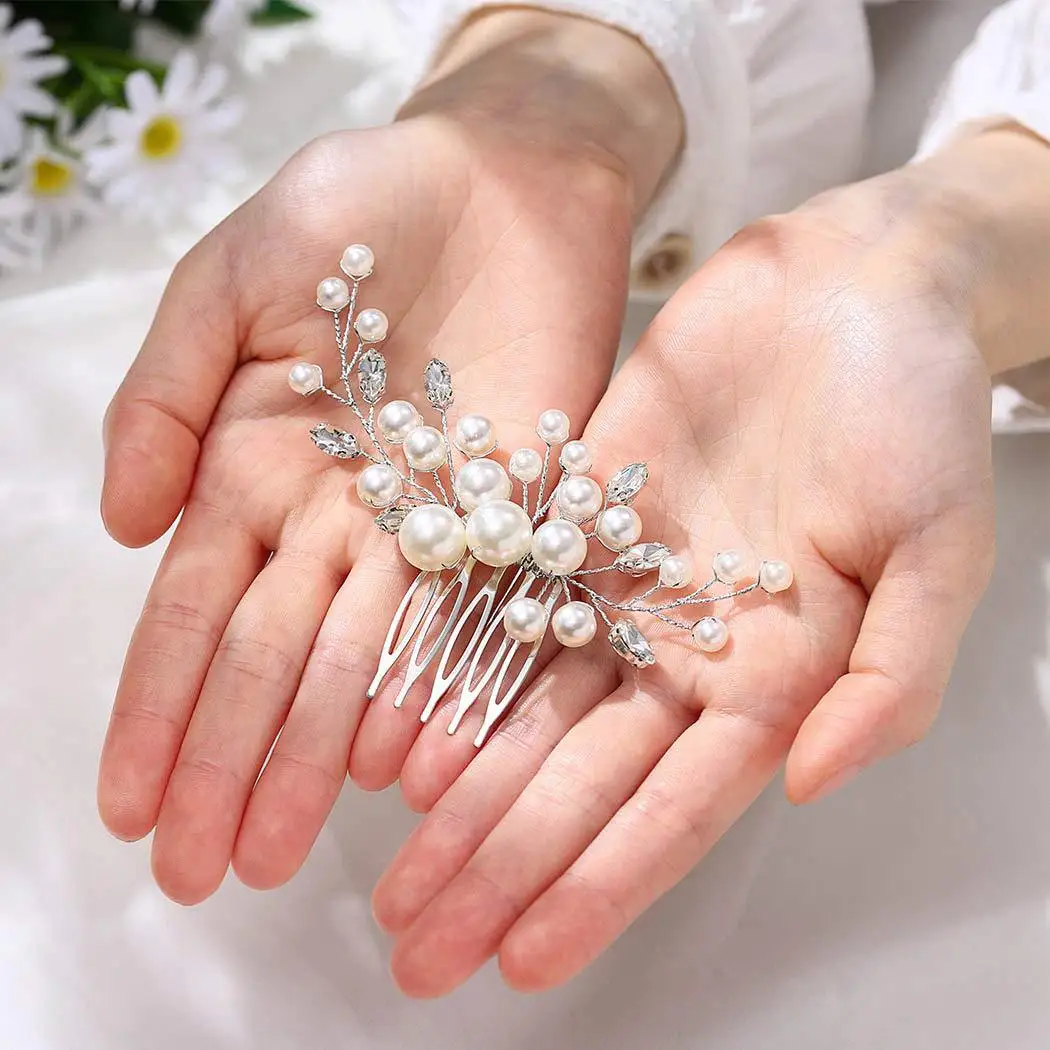 Hair Accessory Wedding Alloy Pearl Hair Comb Jewelry Girls Handmade Hairpin Bridal Tiaras