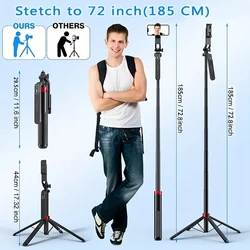 Wireless Remote-Controlled Portable Camera Tripod with 360° Rotation for Video and Live Streaming (Black)